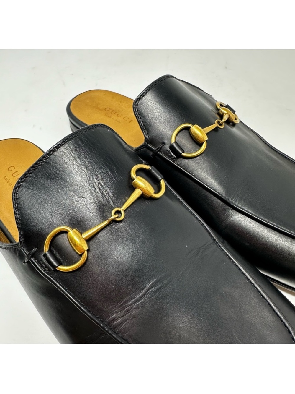 Gucci Black Leather Horsebit Slip-On Loafers - Picture 7 of 8